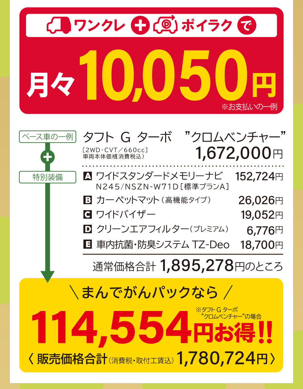 まんでがんパックなら114,554円お得!!